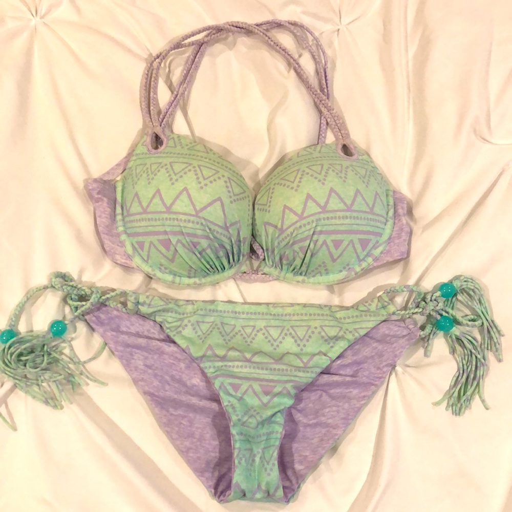 Aztec Print Push up Bikini Set